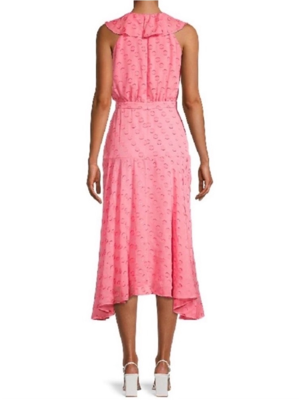 SALONI Rita Pink Ruffled Midi Dress - Picture 3 of 13